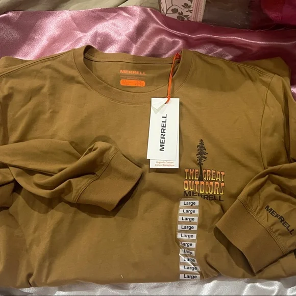 Merrell Tan Graphic Long Sleeve Shirt - Picture 1 of 6